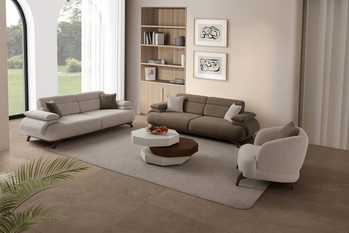 Atelier Del Sofa Bonjo Walnut - Earth Sofá de 3 plazas Atelier Del Sofa Bonjo Walnut - Earth Sofá de 3 plazas